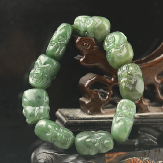 Green Jade Buddha Beads-ToShay.org