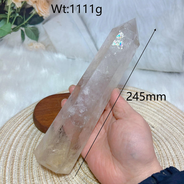 Clear Rainbow Quartz Crystal Tower-ToShay.org