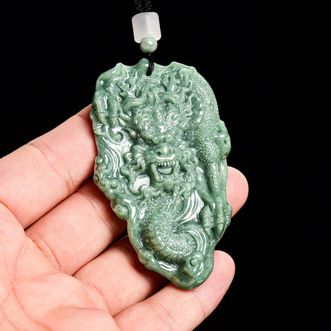 Green Jadeite Dragon Pendant-ToShay.org
