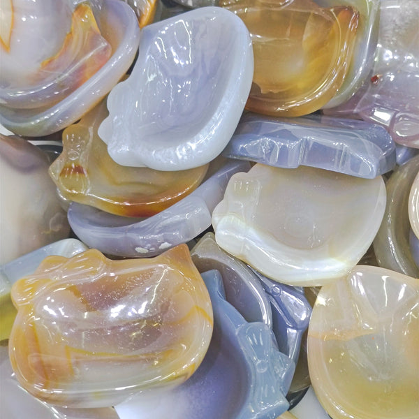 Mixed Agate Cat Bowls-ToShay.org