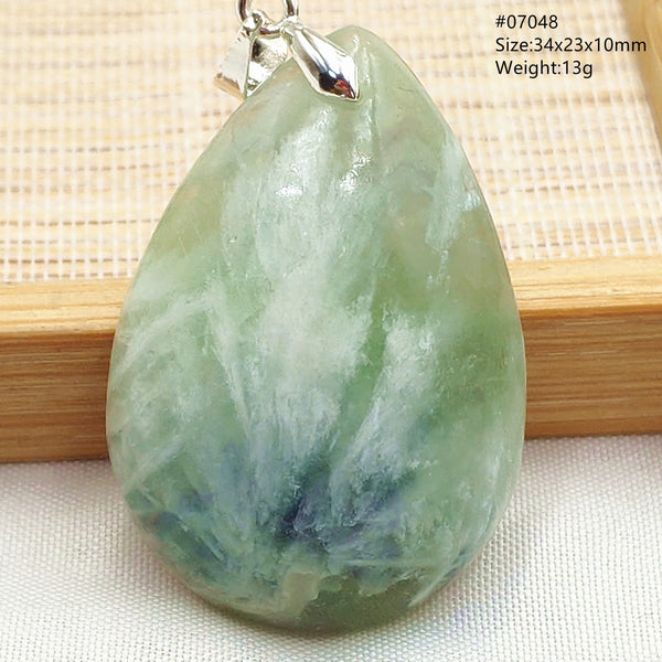 Green Feather Fluorite Pendant-ToShay.org