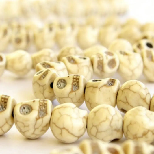 White Howlite Skull Beads-ToShay.org
