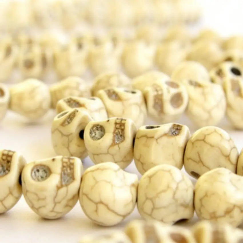 White Howlite Skull Beads-ToShay.org