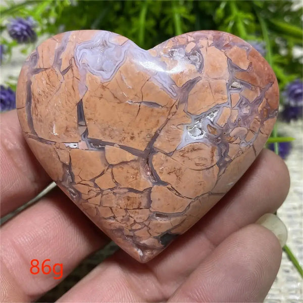 Pink Flower Agate Heart-ToShay.org