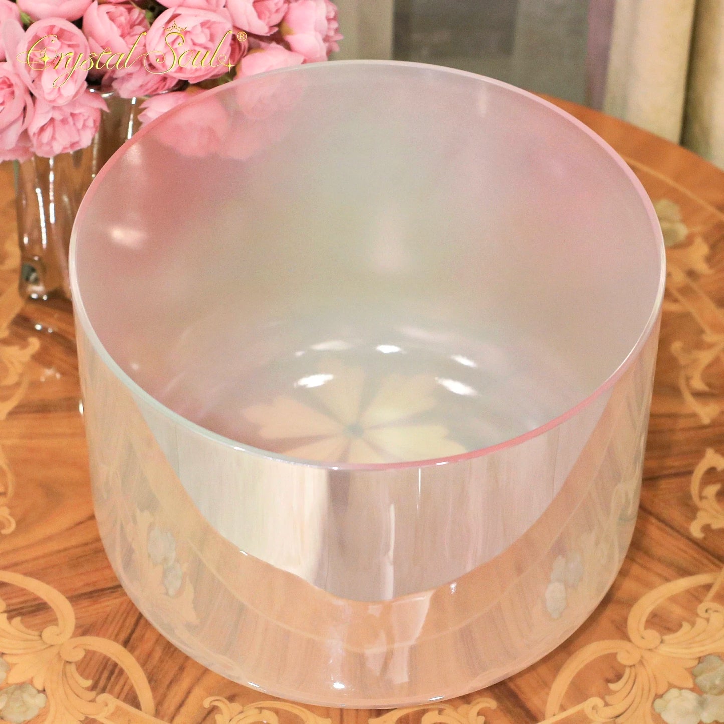 Pink Aurora Crystal Singing Bowl-ToShay.org