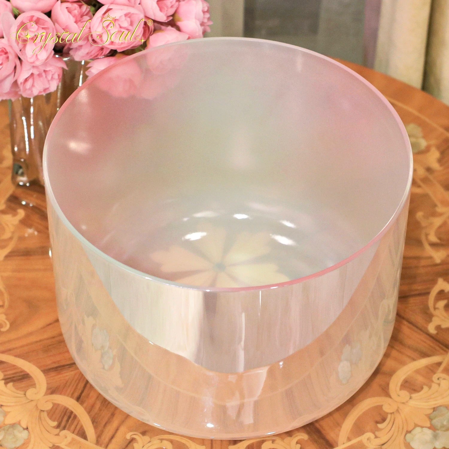 Pink Aurora Crystal Singing Bowl-ToShay.org