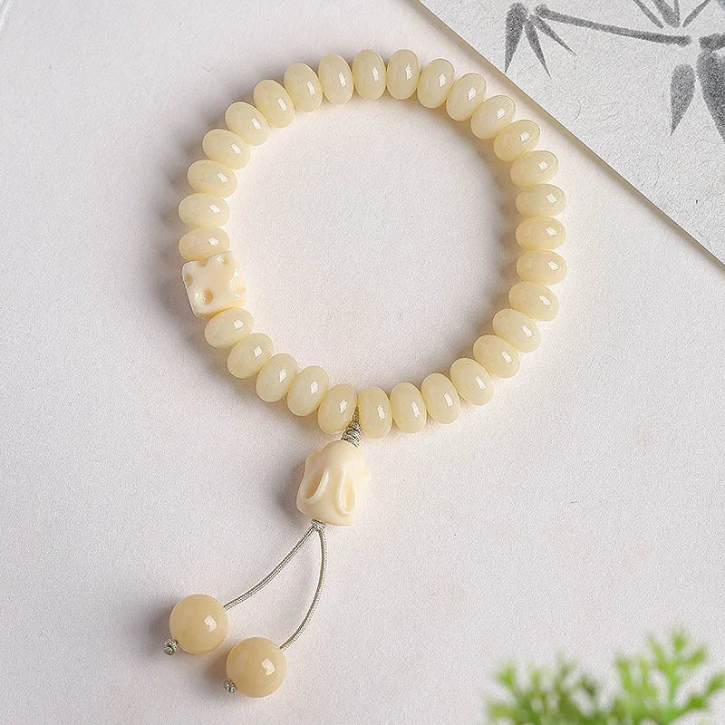 White Bodhi Abacus Beads-ToShay.org