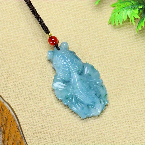 Blue Jade Goldfish Pendant-ToShay.org