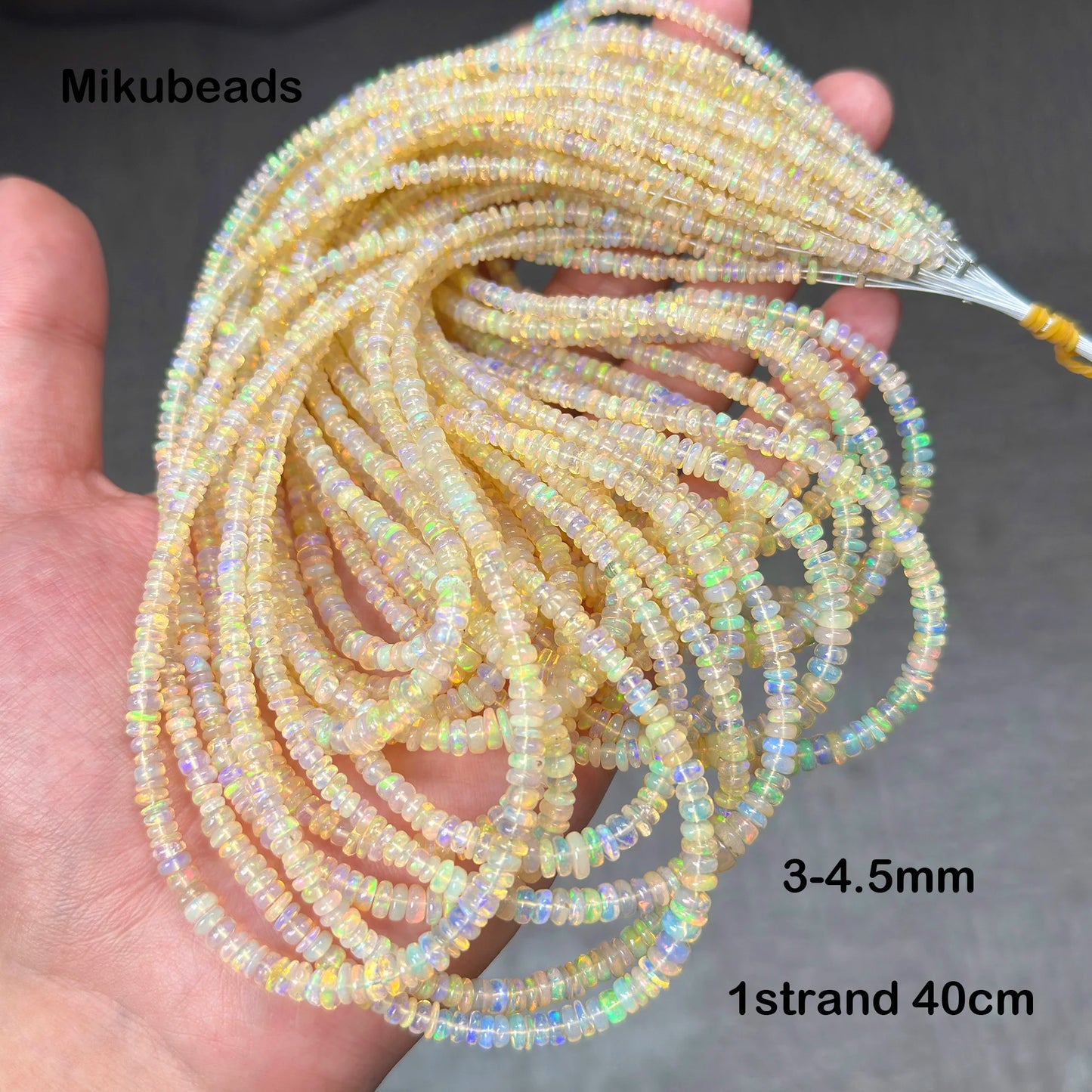White Opal Rondelle Beads-ToShay.org