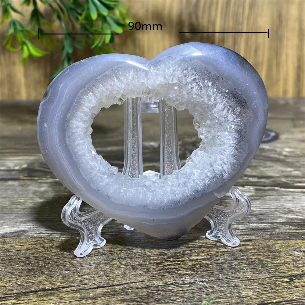 Grey Druzy Agate Heart-ToShay.org