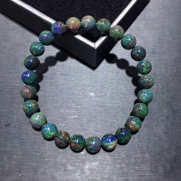 Black Opal Bead Bracelet-ToShay.org
