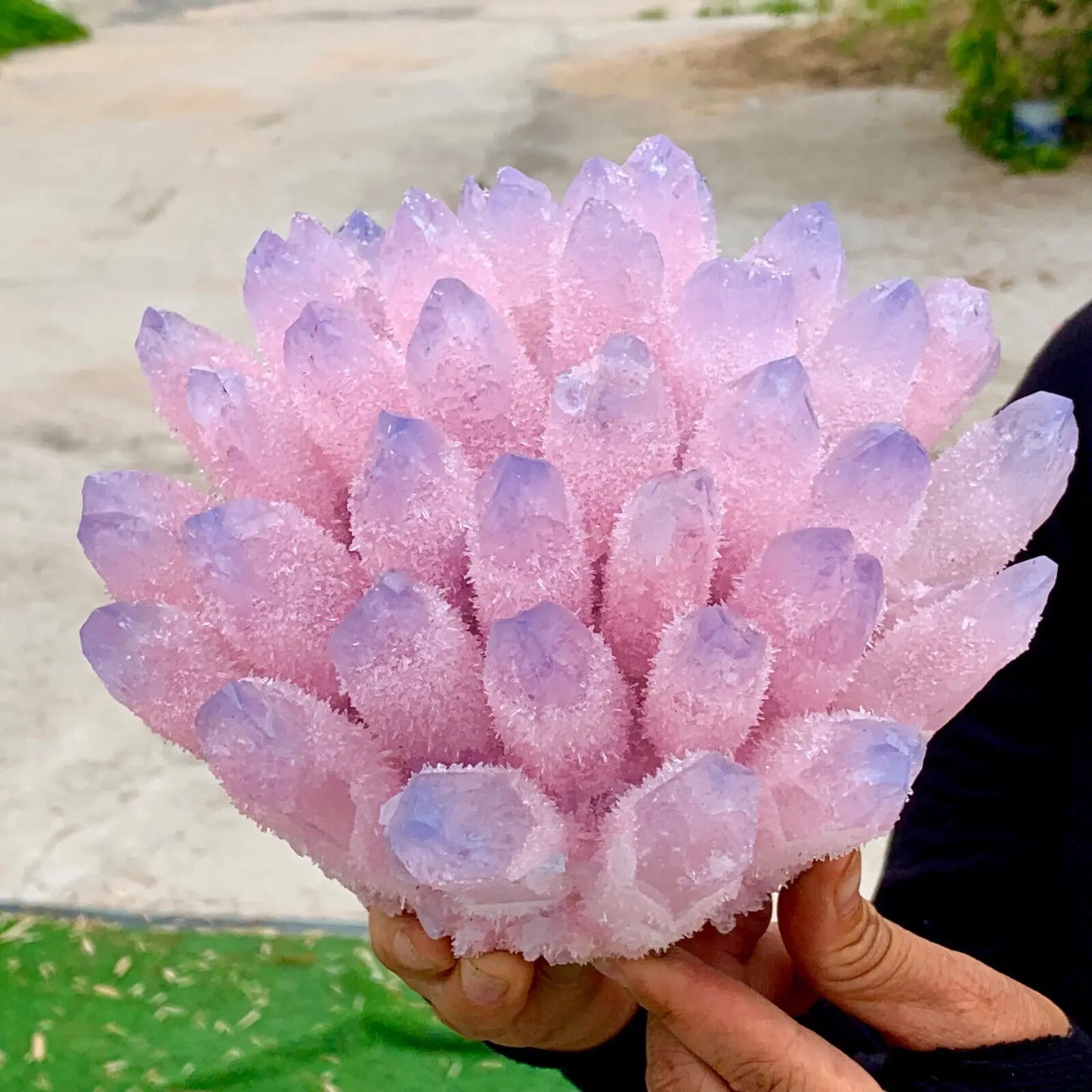Pink Blue Phantom Crystal Cluster-ToShay.org