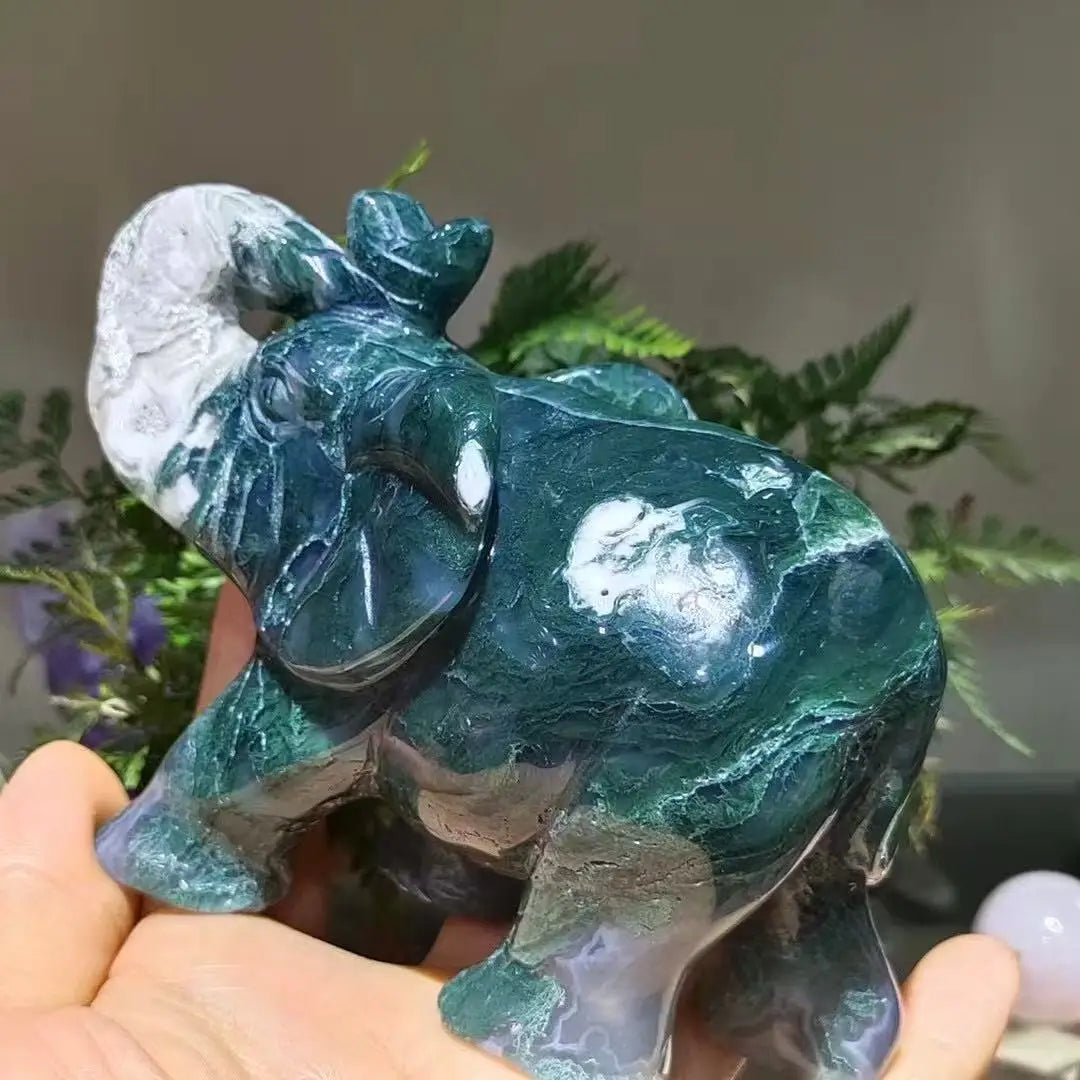 Green Moss Agate Elephant-ToShay.org