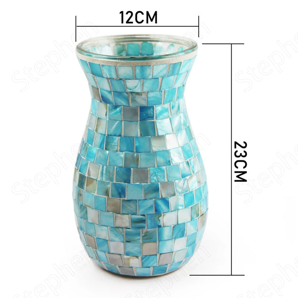 Blue Shell Glass Vase-ToShay.org