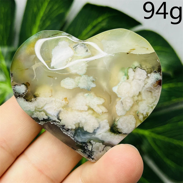 Green Flower Agate Heart-ToShay.org