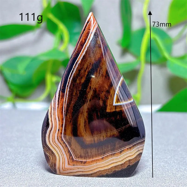 Black Red Silk Agate Flame-ToShay.org