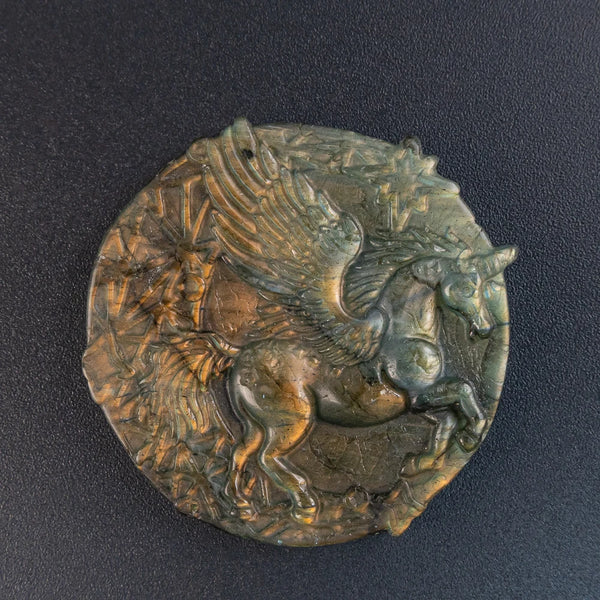 Blue Labradorite Pegasus Pendant-ToShay.org