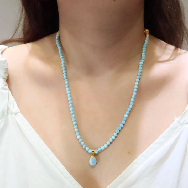 Blue Larimar Charm Bracelet-ToShay.org