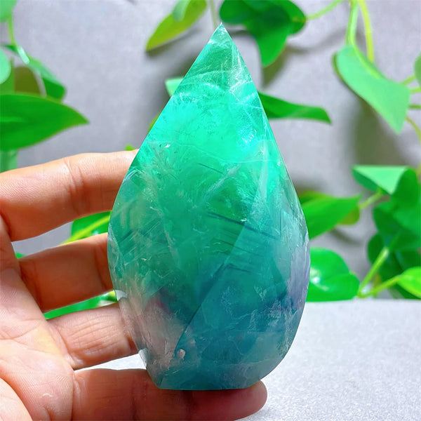Green Rainbow Fluorite Flame-ToShay.org