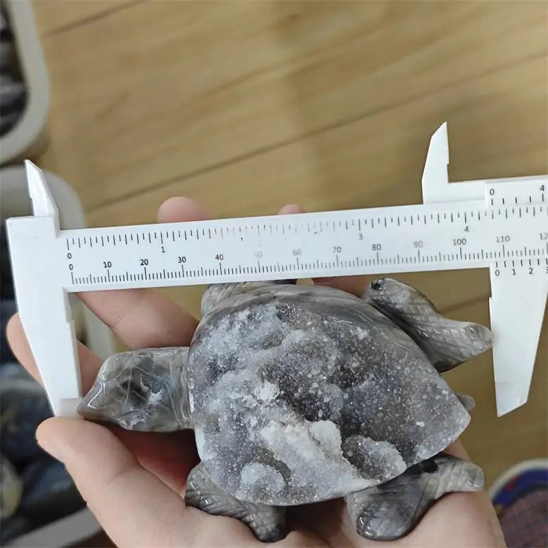 Grey Agate Druzy Turtle-ToShay.org