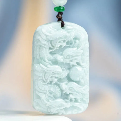 Blue Jade Nine Dragon Pendant-ToShay.org