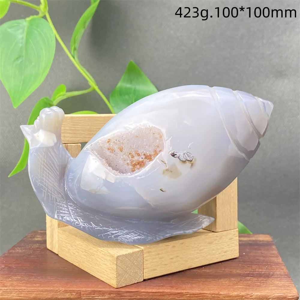 Grey Agate Geode Snail-ToShay.org