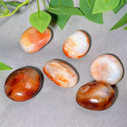 Orange Carnelian Palm Stone-ToShay.org