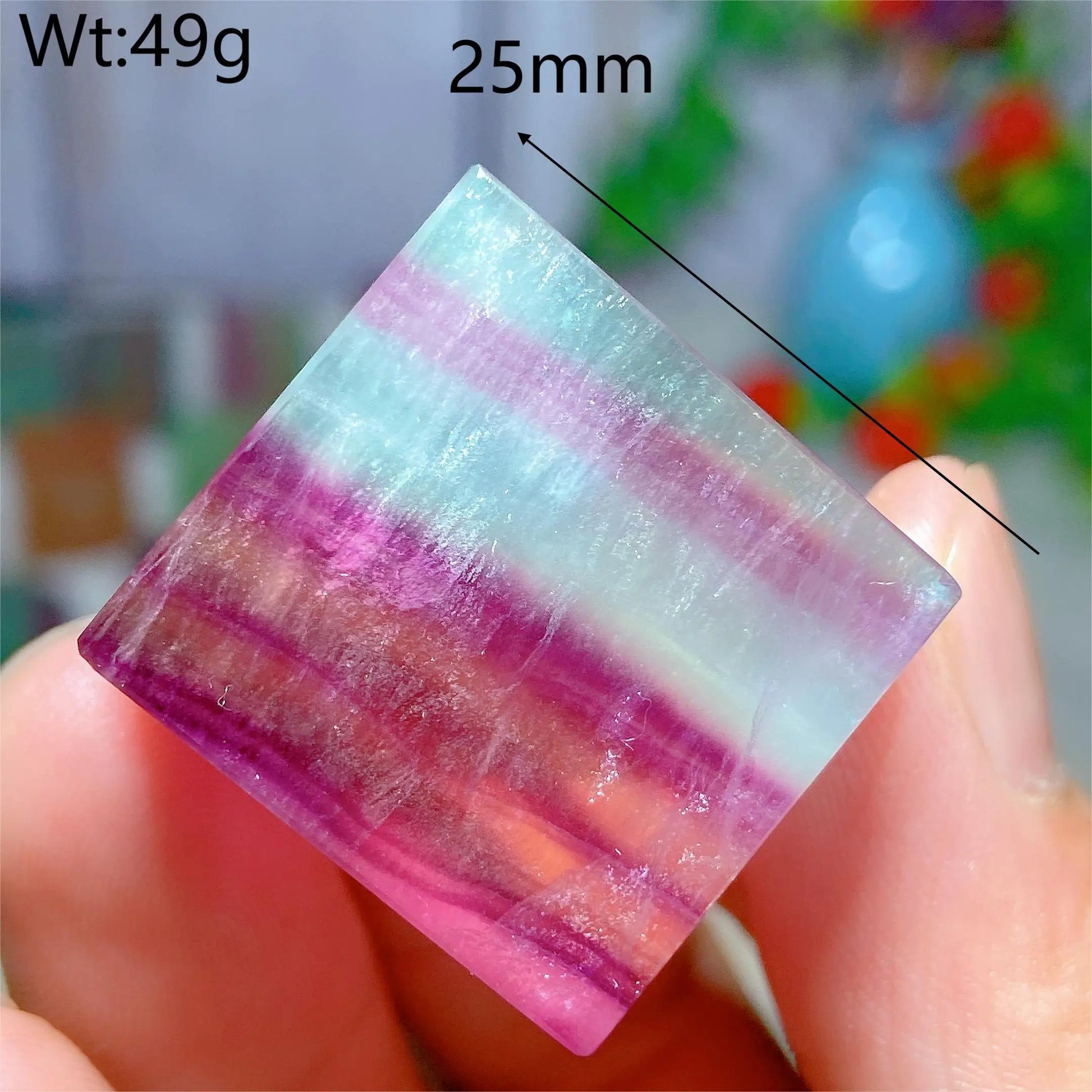 Rainbow Fluorite Cube-ToShay.org