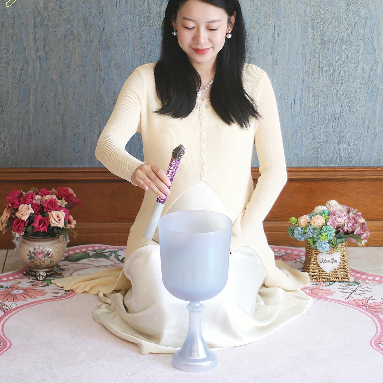 Blue Aurora Crystal Singing Chalice-ToShay.org
