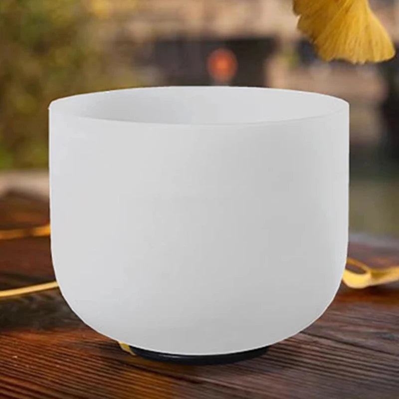 White Frosted Crystal Singing Bowl-ToShay.org