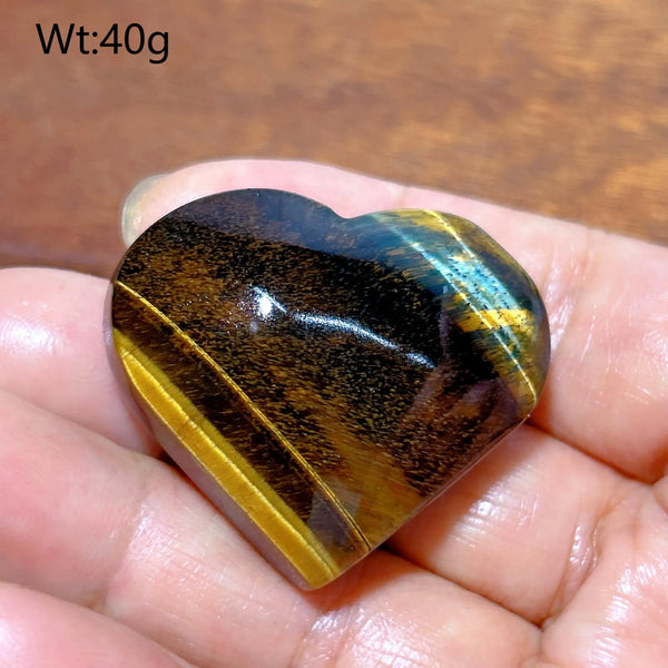 Blue Yellow Tiger Eye Heart-ToShay.org