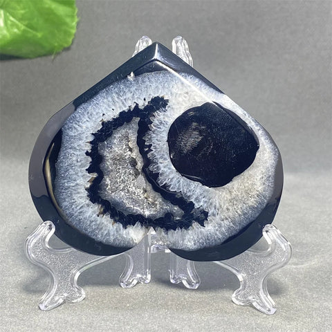 Black Agate Geode Heart-ToShay.org