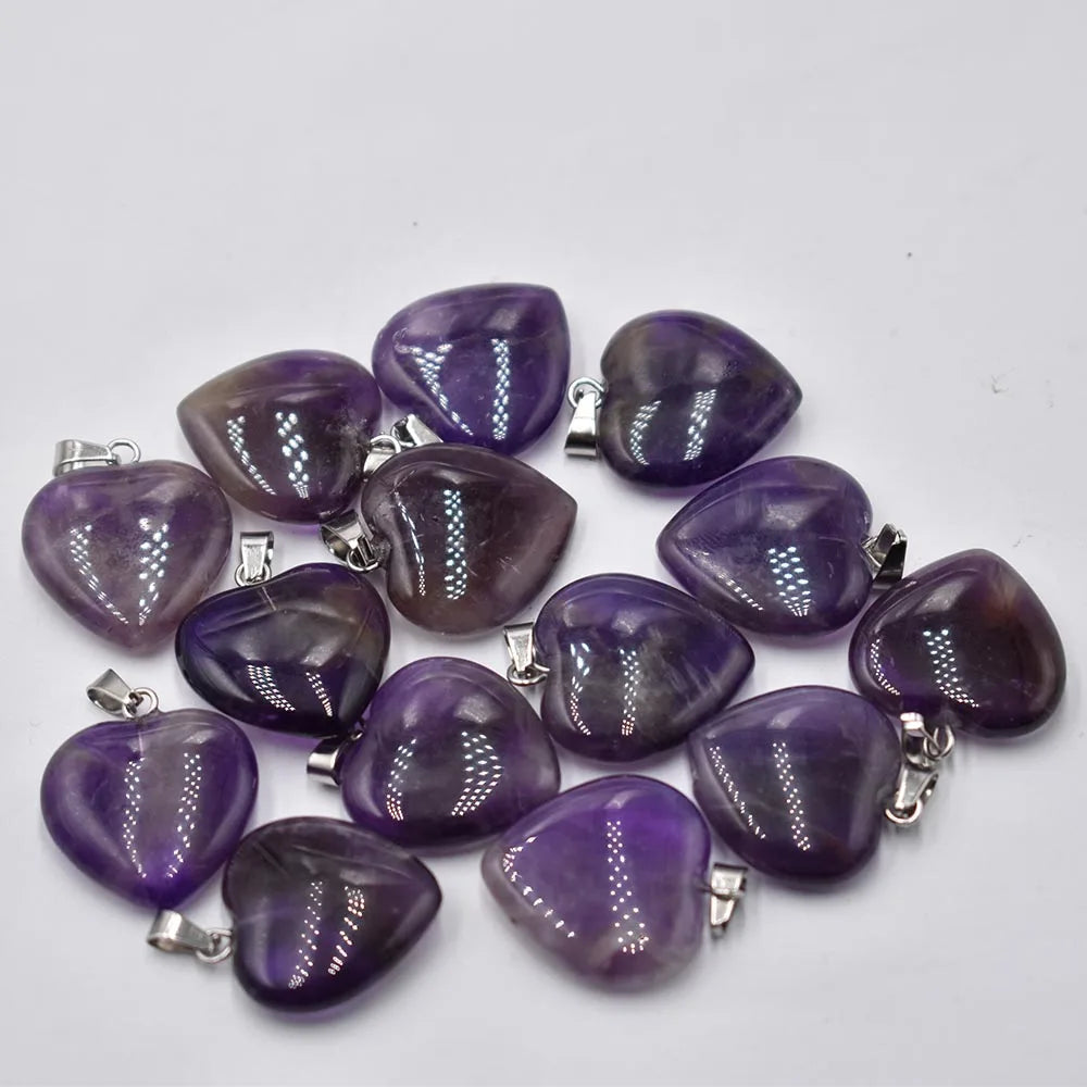 Mixed Crystal Heart Pendants-ToShay.org