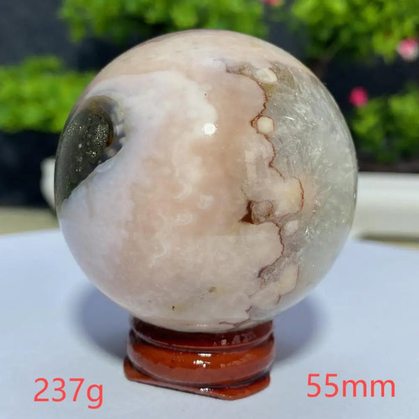 Pink Cherry Blossom Agate Ball-ToShay.org