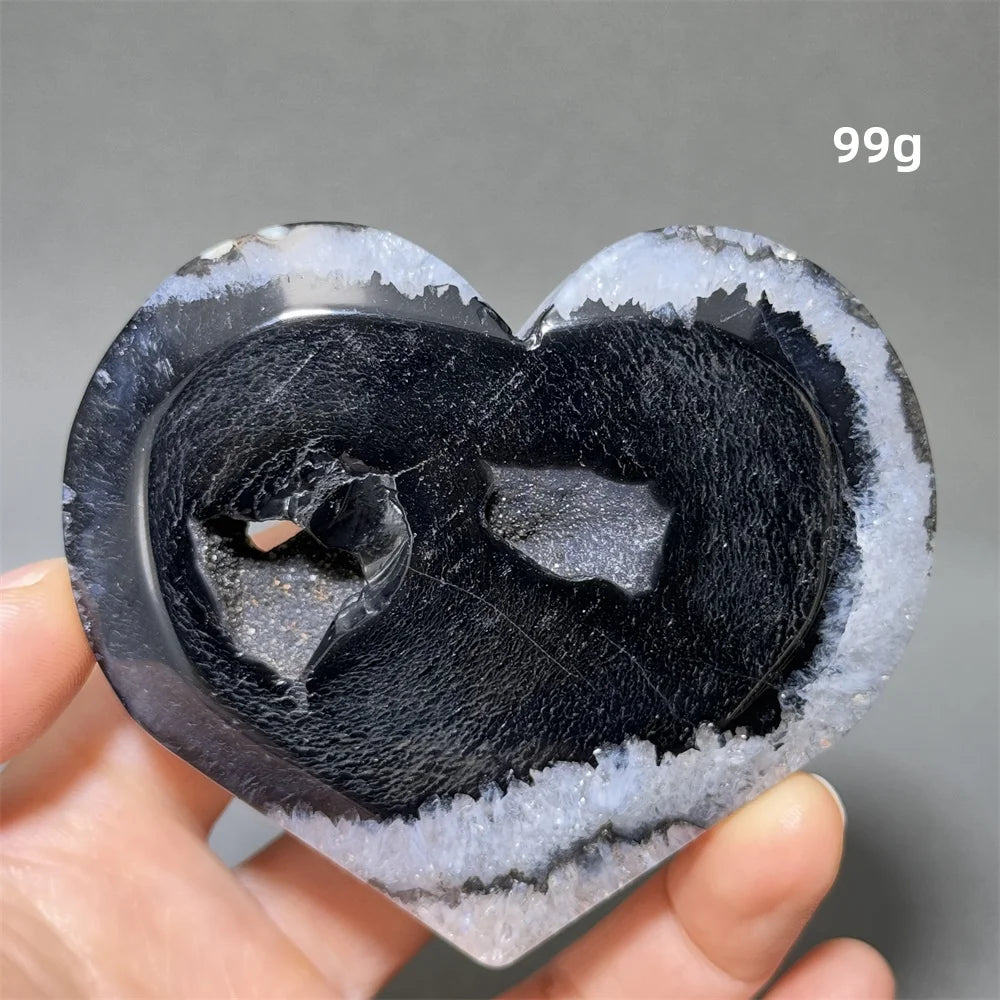 Black Agate Geode Heart-ToShay.org