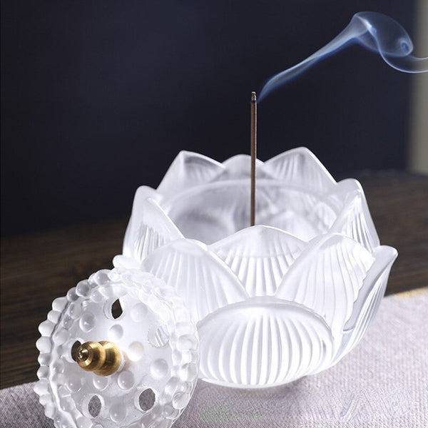 Lotus Glass Incense Burner-ToShay.org