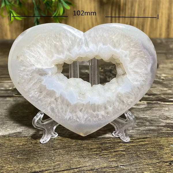 Grey Druzy Agate Heart-ToShay.org