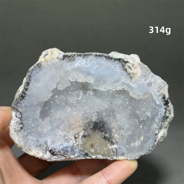 White Agate Crystal Cave Egg-ToShay.org