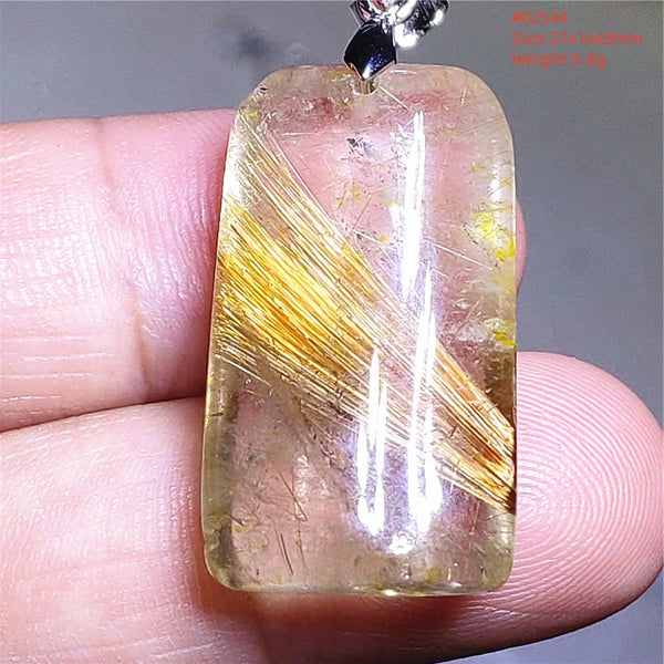 Gold Rutilated Quartz Pendant-ToShay.org