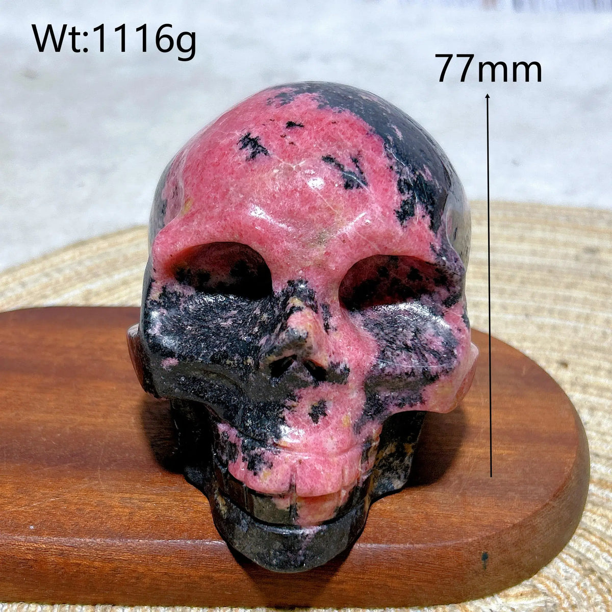 Pink Rhodonite Skull-ToShay.org
