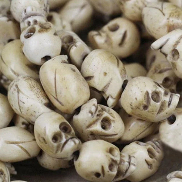White Yak Bone Skull Mala-ToShay.org
