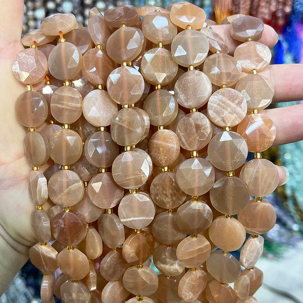 Caramel Sunstone Coin Beads-ToShay.org
