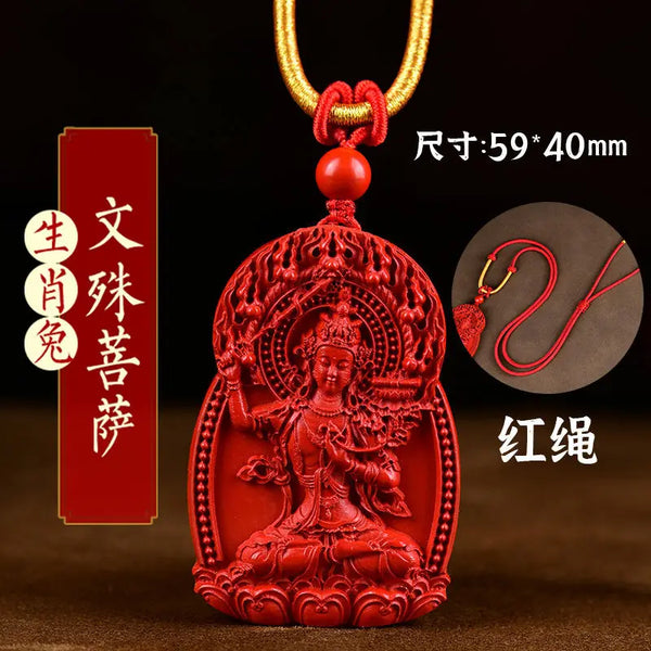 Red Cinnabar Buddha Pendant-ToShay.org