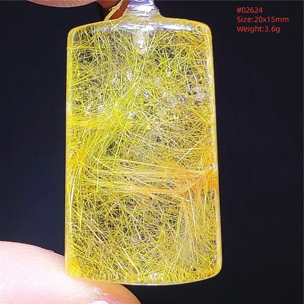 Gold Rutilated Quartz Pendant-ToShay.org