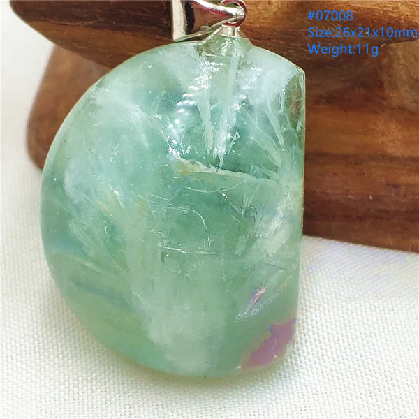 Green Feather Fluorite Pendant-ToShay.org