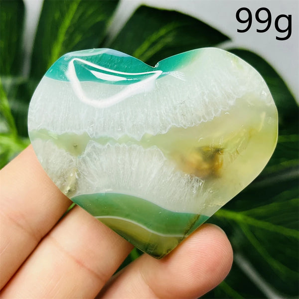 Green Flower Agate Heart-ToShay.org
