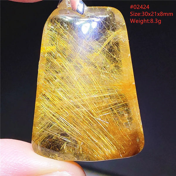 Gold Rutilated Quartz Pendant-ToShay.org