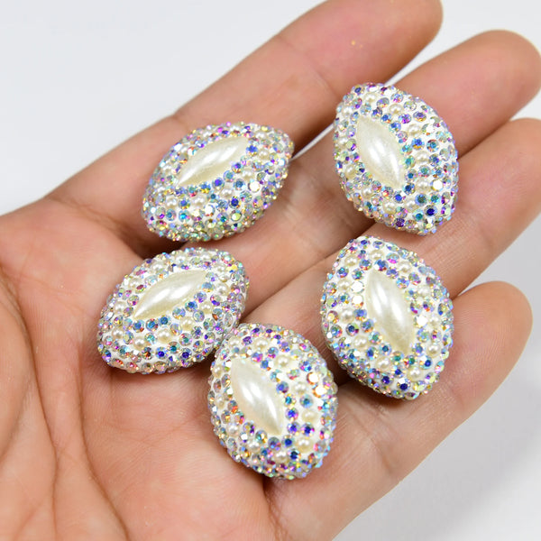 White Pearl Rhinestone Beads-ToShay.org