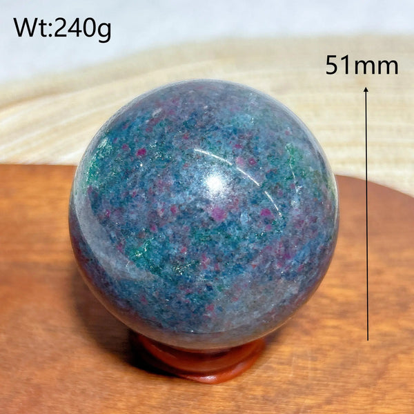 Fluorescence Ruby Kyanite Ball-ToShay.org