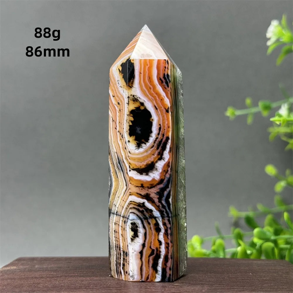 Black Red Agate Stripe Obelisk-ToShay.org